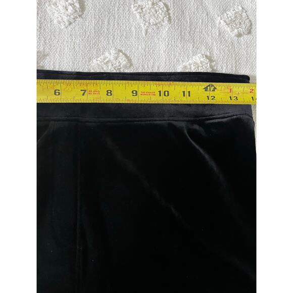 Spanx Black Velvet Split Hem Wide Leg Pant Pull On Women’s L Shaping Slimming - Picture 7 of 10
